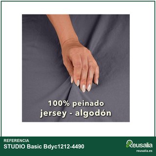 Sábana bajera ajustable algodón gris