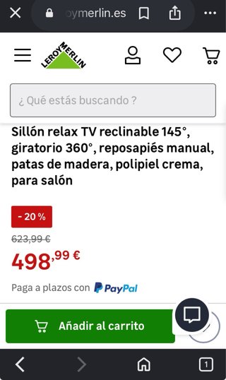Sillón relax masaje giratorio beige