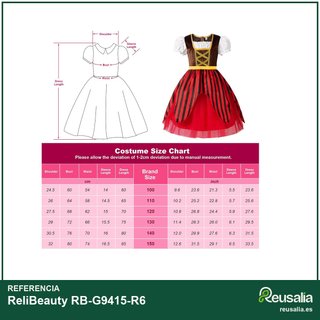 ReliBeauty disfraz pirata niñas bucanero
