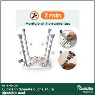 Luckfaith taburete ducha altura ajustable azul