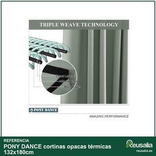 PONY DANCE cortinas opacas térmicas 132x180cm