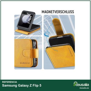 Samsung Galaxy Z Flip 5 Funda piel cartera