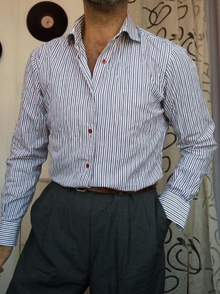 Camicia Sartoriale Italiana Cotone Righe slim fit