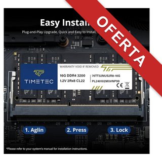 - Timetec 32GB Kit RAM DDR4 portátil gaming