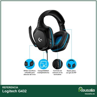 Logitech G432 auriculares gaming sonido envolvente