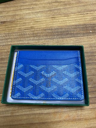 Tarjetero Goyard Azul y Blanco