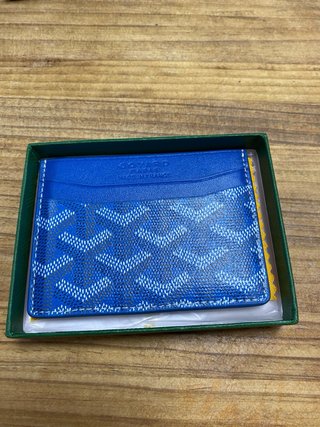Tarjetero Goyard Azul y Blanco