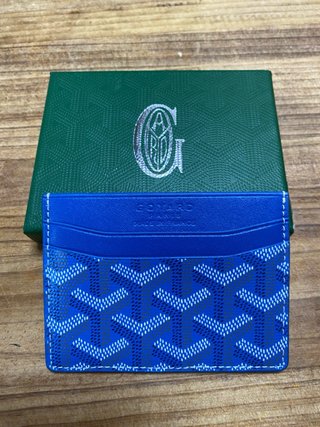 Tarjetero Goyard Azul y Blanco