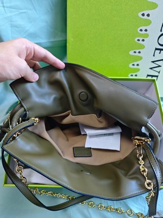Bolso Loewe Flamenco Piel Napa Suave Verde Oliva