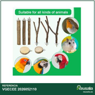 VGECEE perchas madera natural para pájaros