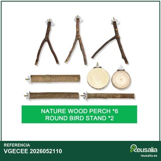 VGECEE perchas madera natural para pájaros