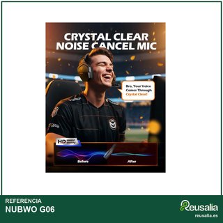 NUBWO G06 cascos gaming inalámbricos sonido