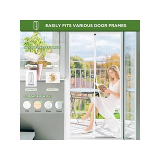 Mosquitera puerta magnética 80x210 cm blanca
