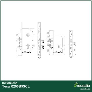 Tesa R200B5SCL R200B Cerradura monopunto seguridad