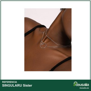Singularu collar Sister plata ley aros