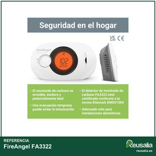 FireAngel detector monóxido carbono FA3322 digital