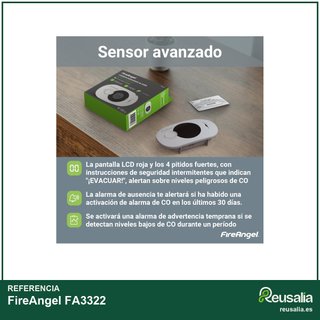 FireAngel detector monóxido carbono FA3322 digital