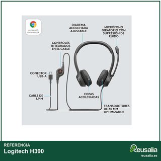 Logitech H390 auriculares USB sonido micrófono