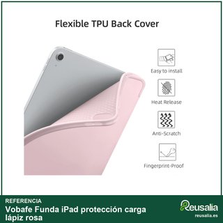 Funda iPad protección carga lápiz rosa