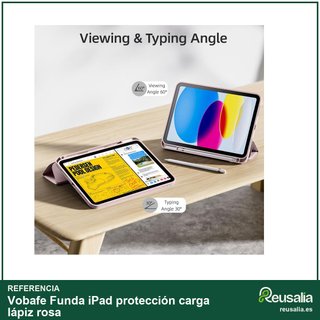 Funda iPad protección carga lápiz rosa