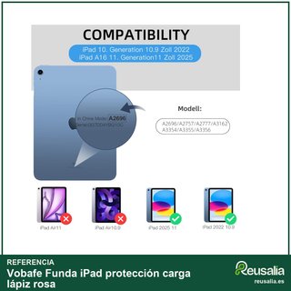 Funda iPad protección carga lápiz rosa