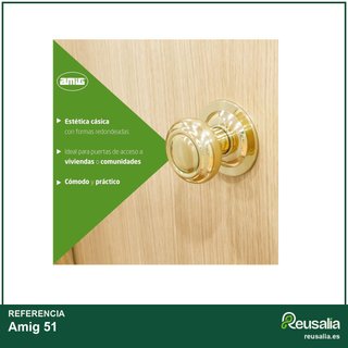 Amig Pomo puerta latón dorado 70mm