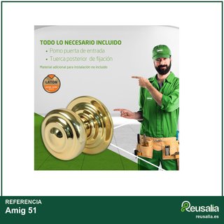 Amig Pomo puerta latón dorado 70mm