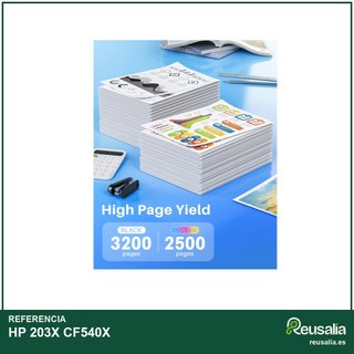 Tóner compatible HP 203X CF540X paquete 4