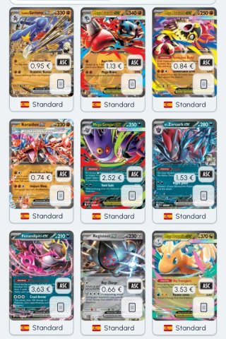 Cartas Pokémon Varias Expansiones
