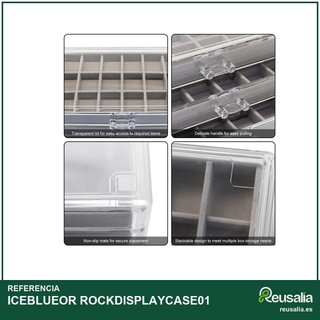 Vitrina de rocas con 3 cajones cristal