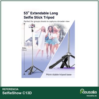 Selfie Stick trípode luces portátil 135cm