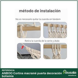 Cortina macramé puerta decoración bohemia