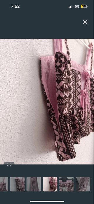 Conjunto Zara Top y Pantalón Bordado