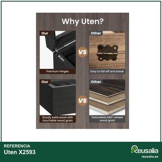 Uten caja madera doble capa relojes