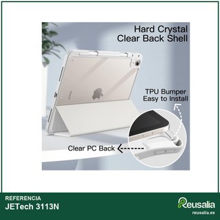 JETech funda iPad soporte pencil transparente