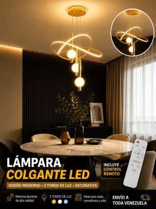 Lámpara Colgante LED Moderna 3 Tonos