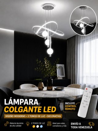 Lámpara Colgante LED Moderna 3 Tonos