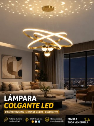 Lámpara Colgante LED Moderna 3 Tonos