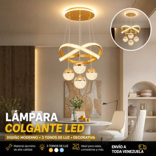 Lámpara Colgante LED Moderna 3 Tonos