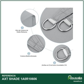 AXT SHADE Toldo vela sombra 2,5x4m gris