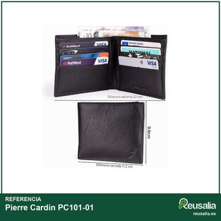 Pierre Cardin cartera piel negra RFID