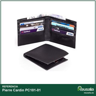 Pierre Cardin cartera piel negra RFID