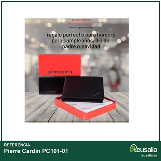Pierre Cardin cartera piel negra RFID