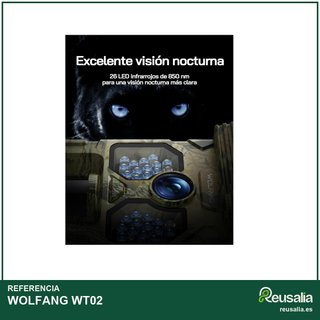 - WOLFANG WT02 32GB cámara caza solar 4K