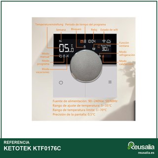 KETOTEK KTF0176C termostato calefacción WiFi