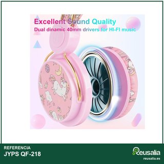 Auriculares infantiles cómodos con micrófono rosa