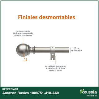 Amazon Basics barra cortina extensible níquel