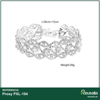 Prosy collar plateado cristales ajustable mujer