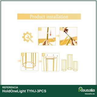 HoldOneLight soportes metálicos dorados elegantes
