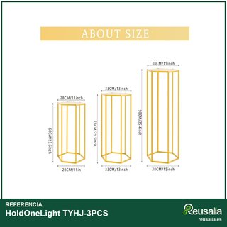 HoldOneLight soportes metálicos dorados elegantes